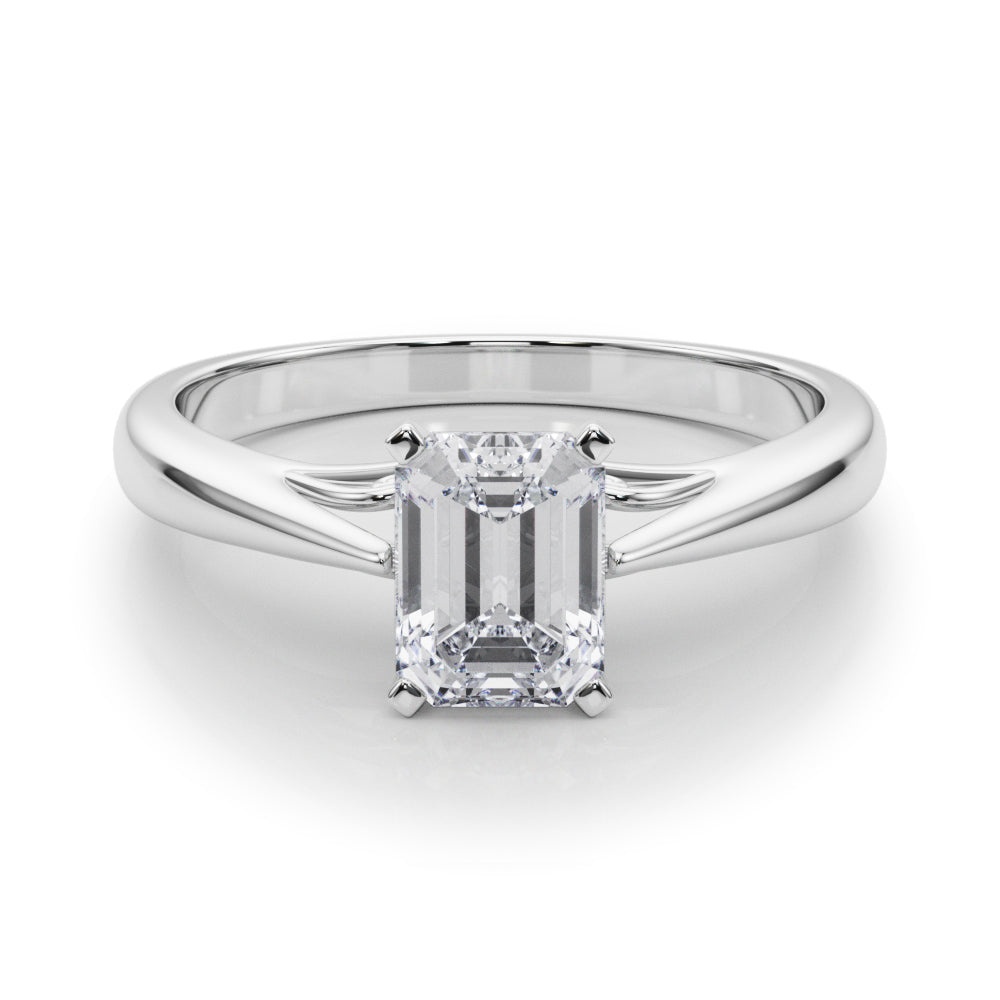 Katerina Emerald Diamond Solitaire Engagement Ring-VIRABYANI